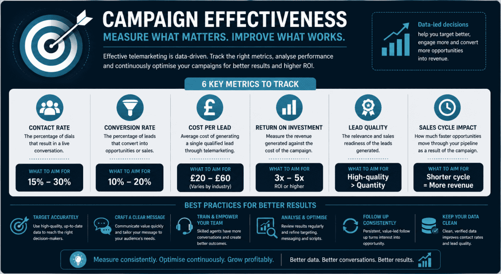 Business to business telemarketing campaigns must be monitored to guage effectiveness.
