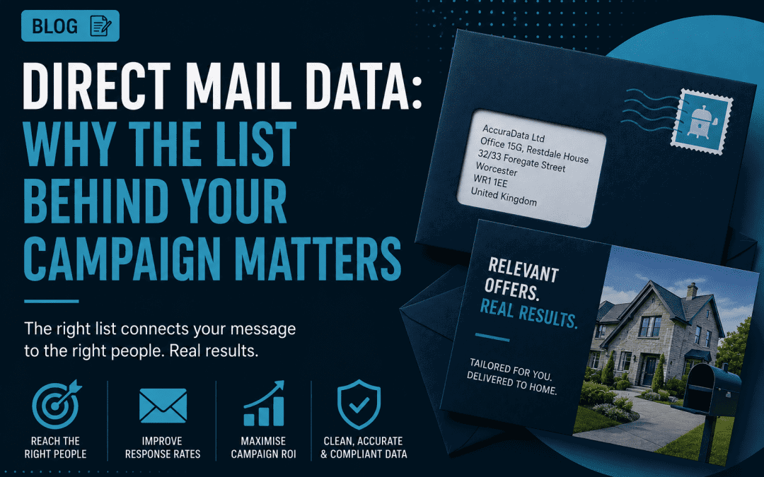A title graphic for the direct mail data blog post.