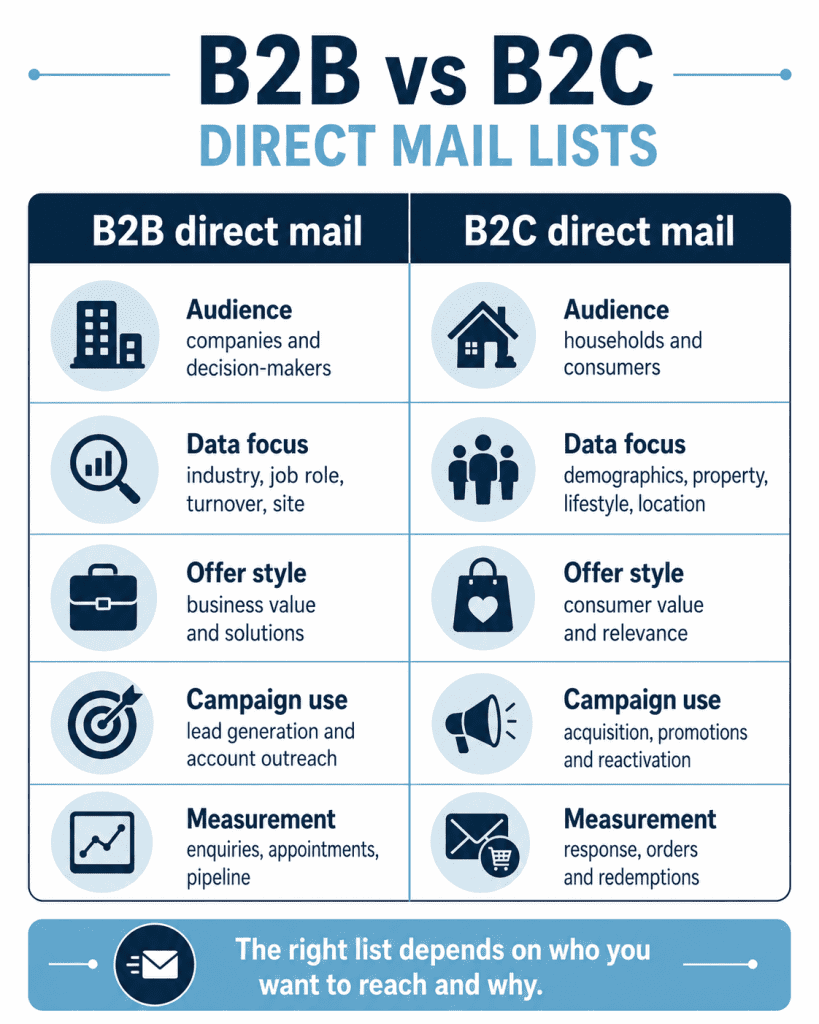 B2B vs B2C Direct Mail