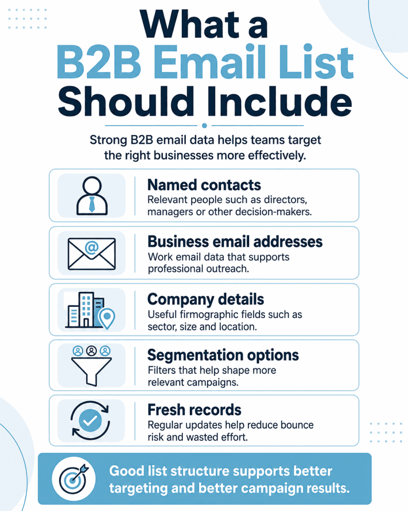 What a B2B Email List Should Include