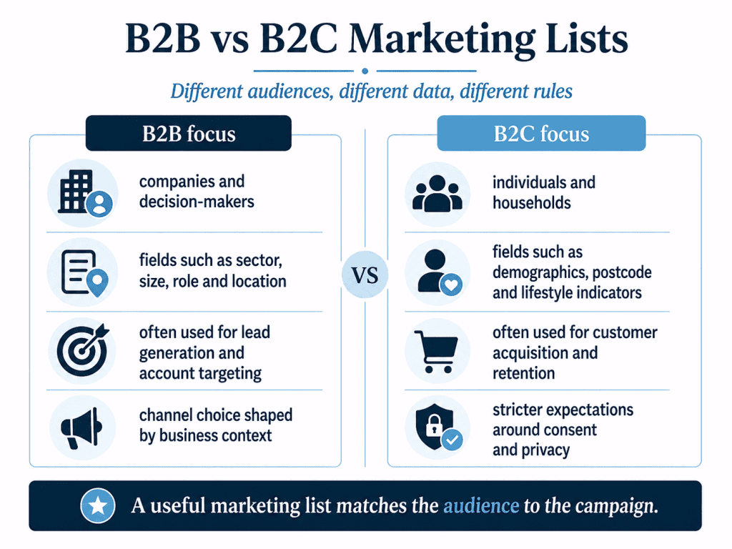 Consumer V Business Lists
