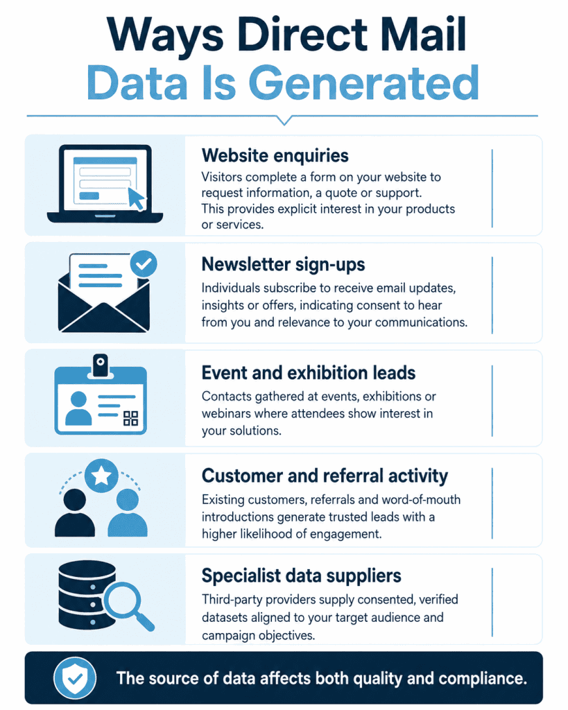 How is Direct Mail Data Generated