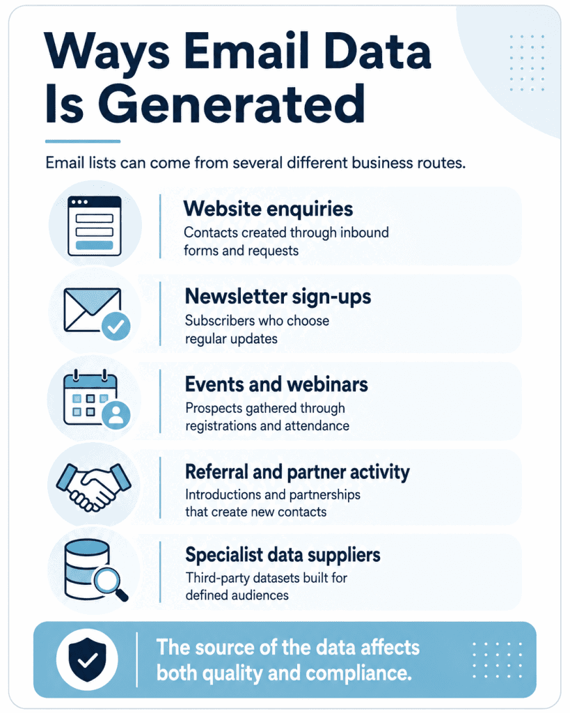 Ways Email Data is Generated