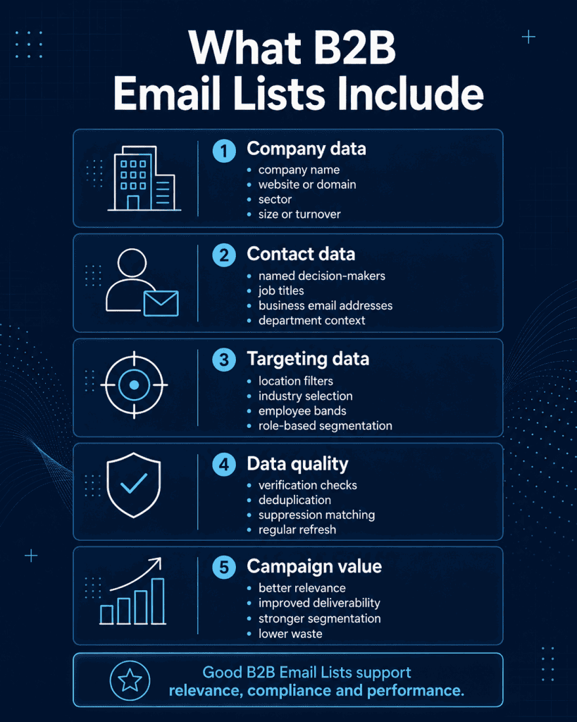 What B2B Email Lists Include