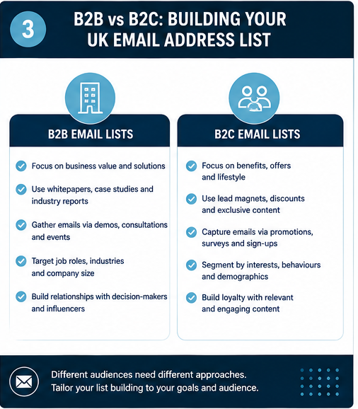 B2C vs B2B UK Email Lists