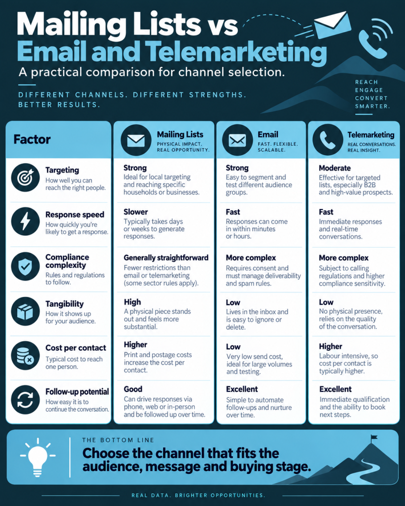 Direct Mail vs Email and Telemarketing
