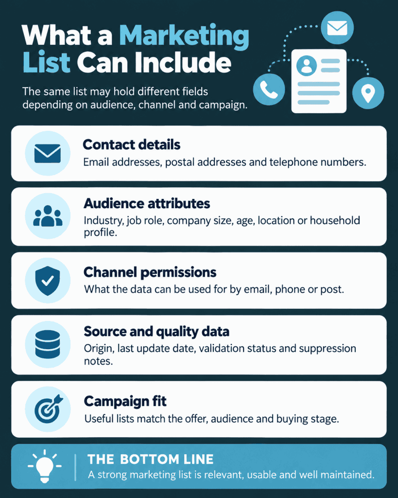 What a Marketing List Can Include