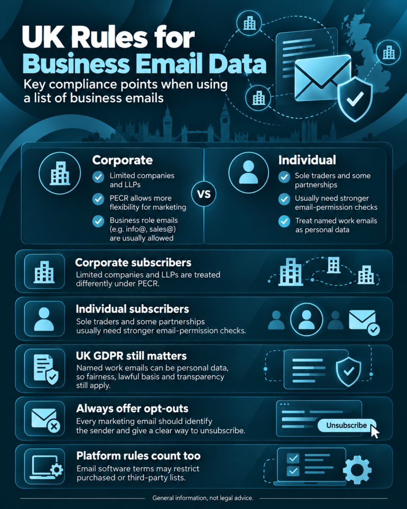UK Rules for Business Email Data